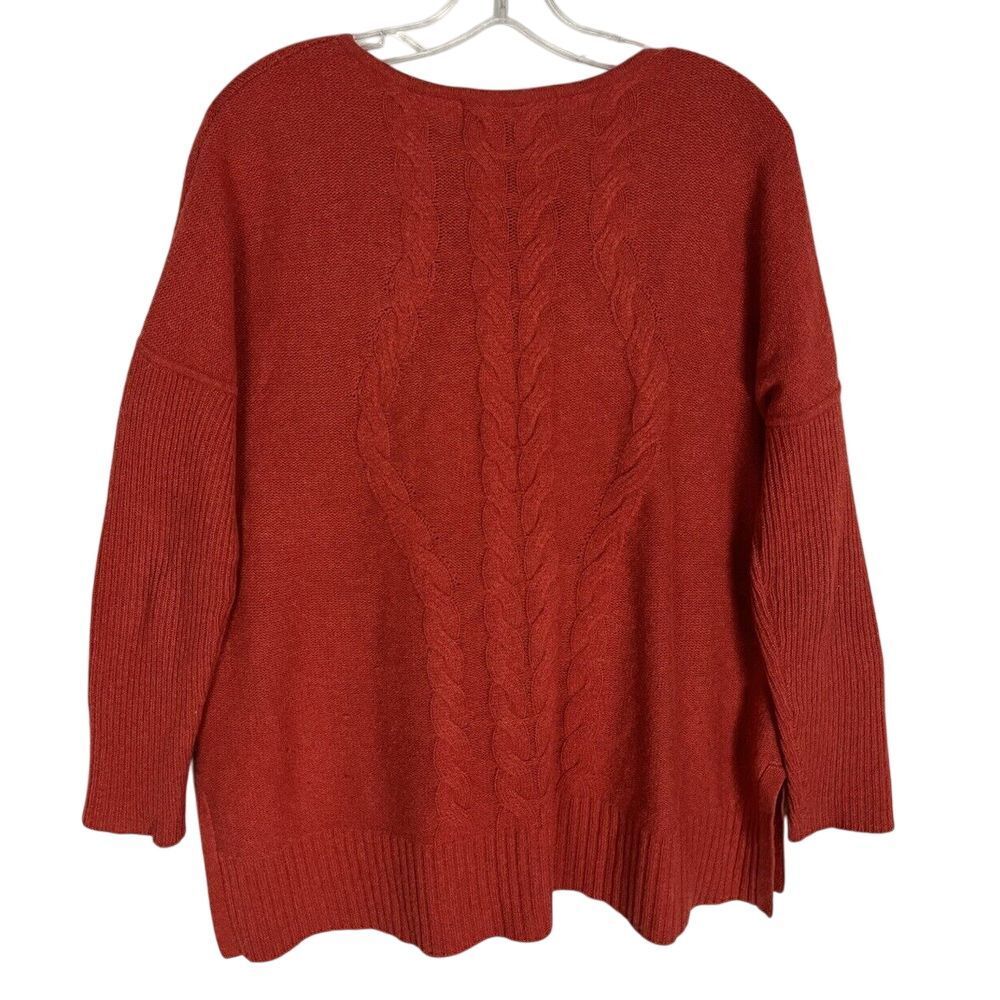 Ply‎ Cashmere Brand Women's 100% Cashmere Crew Neck Sweater Size M Orange